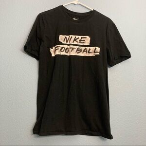 Nike “Football” Logo Cotton Tee - Black